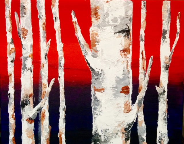 Acrylic Painting - Birch Trees feature image