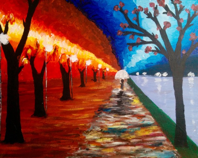 Acrylic Painting - Moonlight Stroll feature image